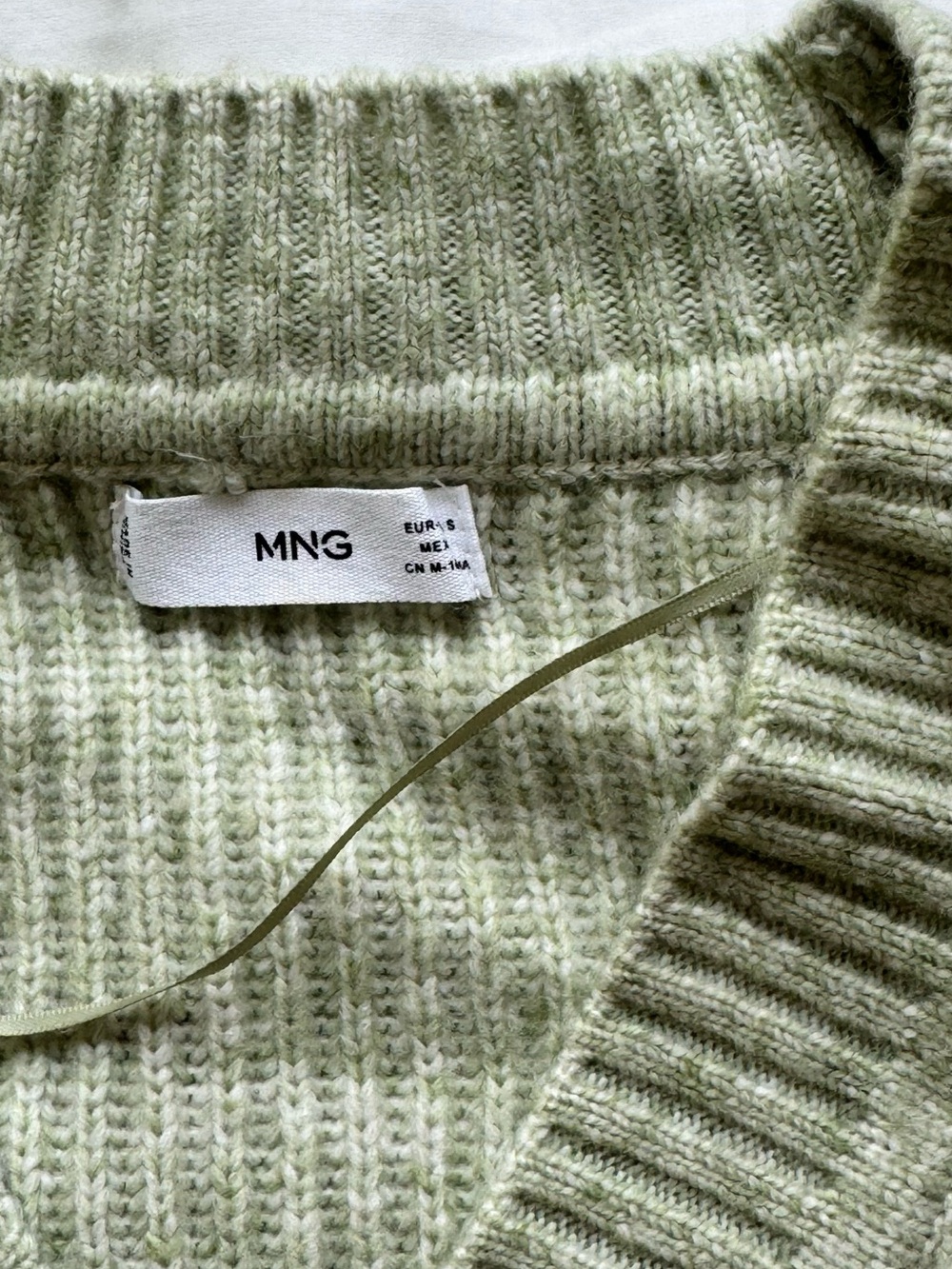 Mango Soft Sage Green Ribbed Button Cardigan - Picture 6 of 9